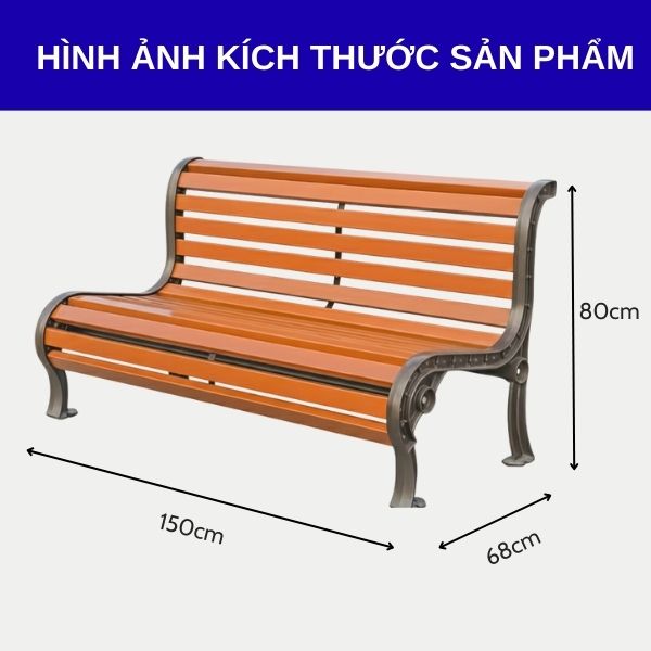 Kích thước ghế nhôm đúc ngoài trời