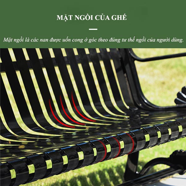 ghế sắt ngoài trời 1m8