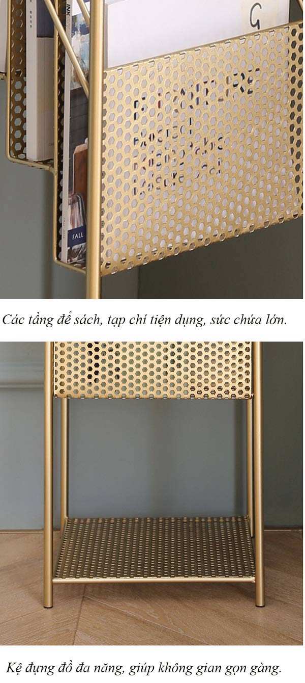 Thiết kế 5 tầng và nhiều ngăn giúp dễ dàng sắp xếp và phân loại 