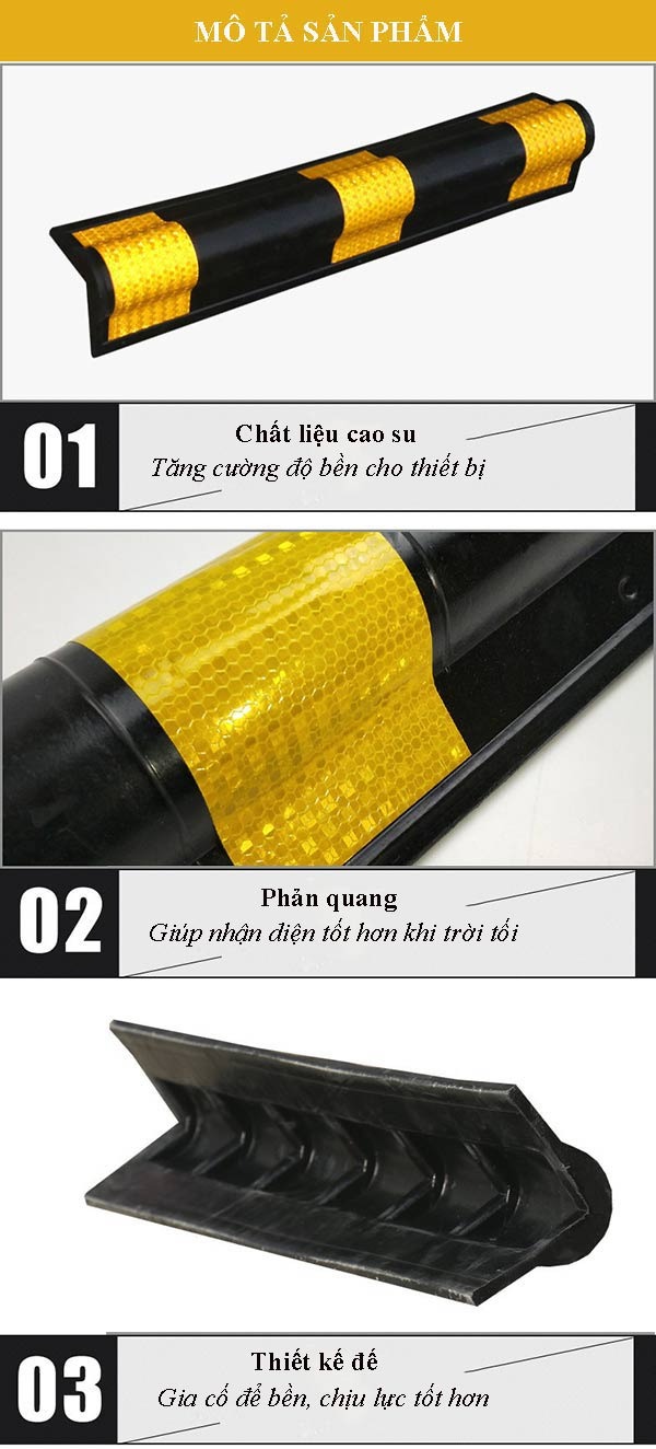 Hình ảnh mô tả thanh cao su ốp cột tròn phản quang