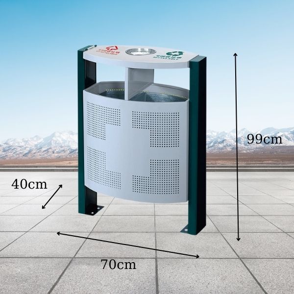 Kích thước thùng đựng rác công cộng ngoài trời