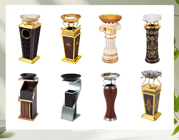 thùng rác giả da khay thủy tinh