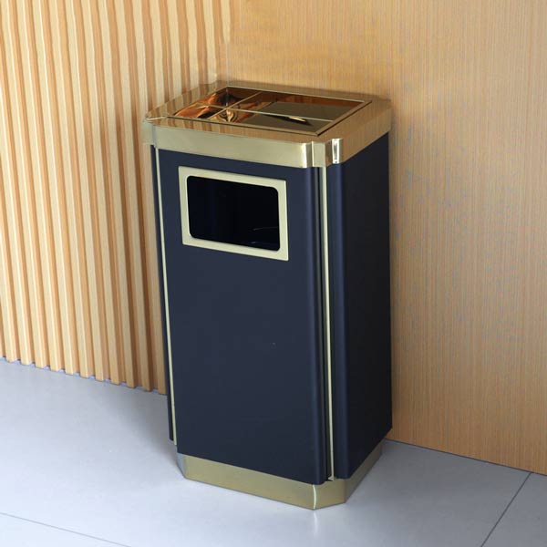 Hình ảnh thực tế thùng rác thép sơn tĩnh điện có gạt tàn