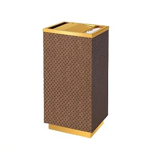 Thùng rác inox bọc da vân caro