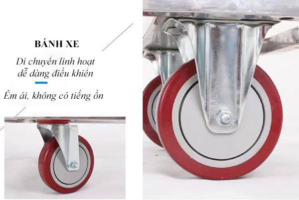 Cận cảnh hệ thống bánh xe di chuyển