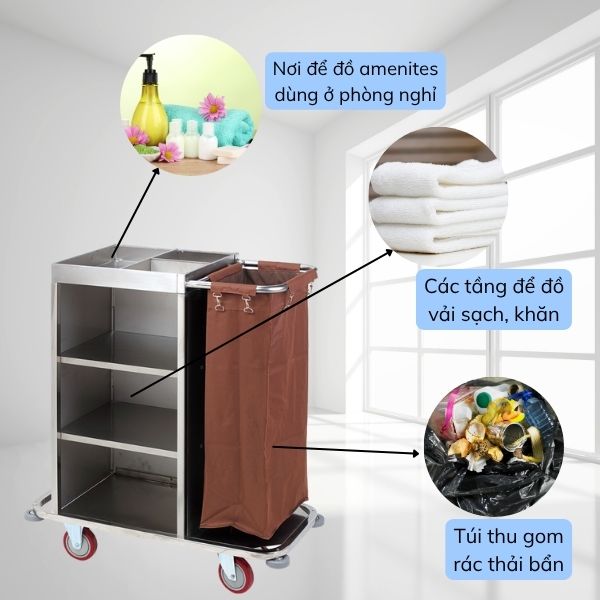 Lưu ý khi sắp xếp đồ lên xe đẩy làm buồng