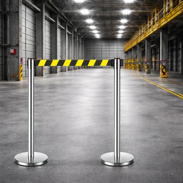 Cột chắn inox dây căng màu vàng đen của Hành Tinh Xanh