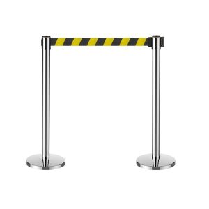 Cột chắn inox dây căng màu vàng đen