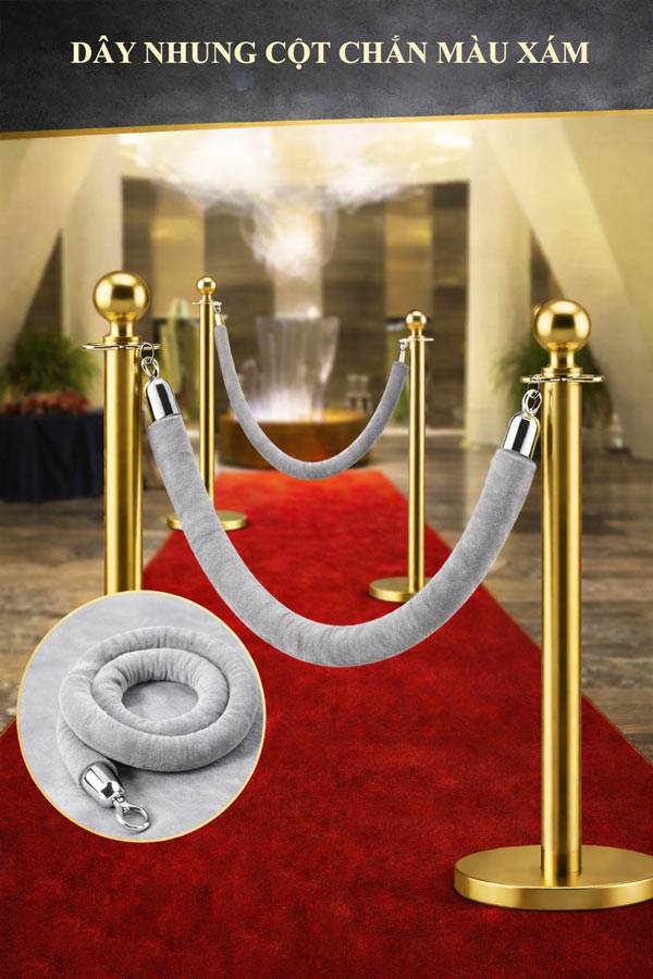 dây nhung màu xám cho trụ chắn