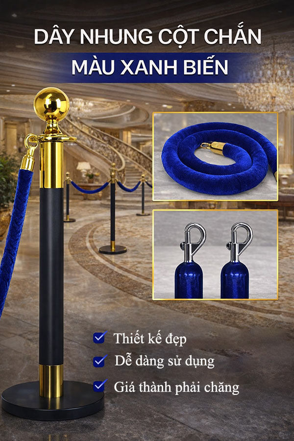 Dây nhung màu xanh biển cho cột chắn của Hành Tinh Xanh