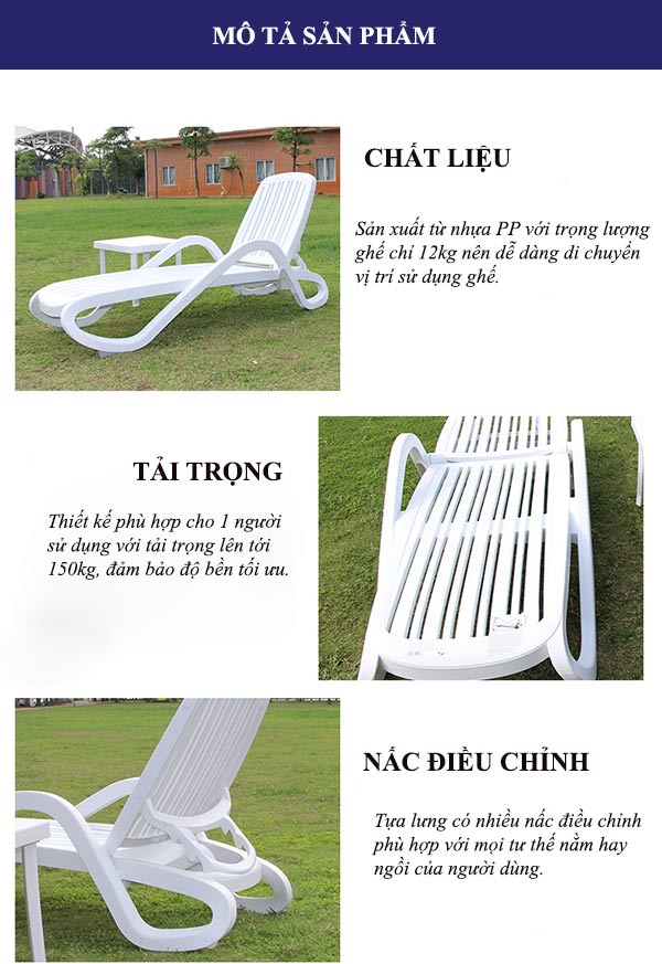 Hình ảnh mô tả chi tiết ghế bể bời bằng nhựa PP