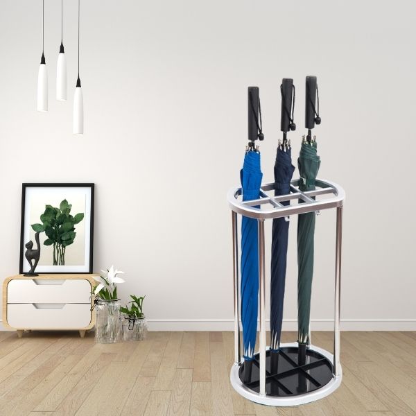 Kệ treo ô dù bằng inox 6 ô đẹp mắt, bền bỉ