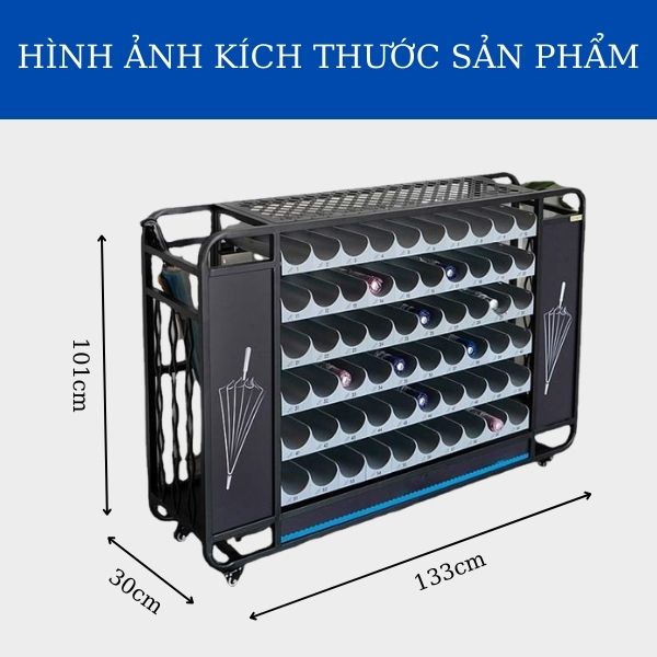 Kích thước kệ để ô dù 60 ngăn
