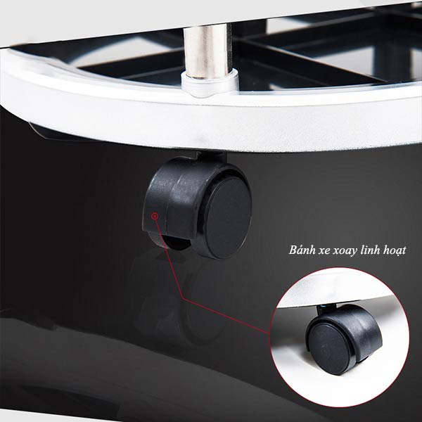 Thiết kế 4 bánh xe linh hoạt dễ dàng di chuyển thay đổi vị trí