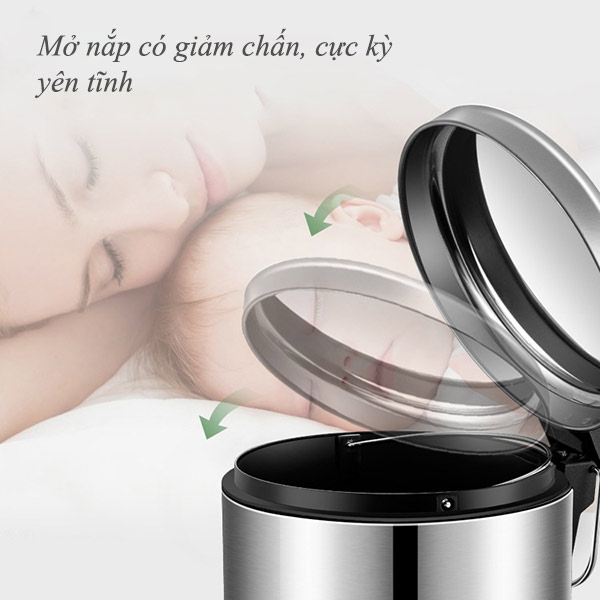 Nắp đậy thùng rác có giảm chấn làm tăng tuổi thọ sản phẩm