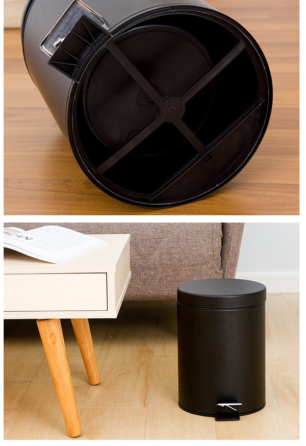 Chân đế thùng rác được bọc cao su tránh trơn trượt, ảnh hưởng đến mặt sàn