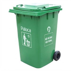 Thùng rác nhựa HDPE 360L màu xanh lá