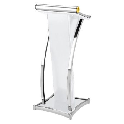 bục phát biểu sơn trắng viền inox trắng bục phát biểu sơn trắng viền inox trắng