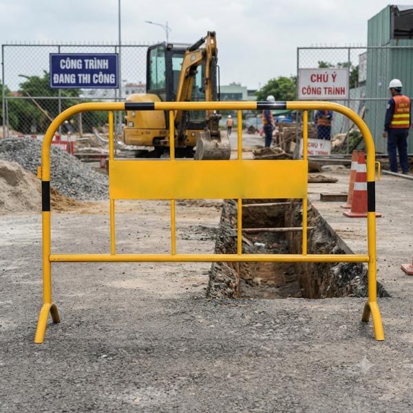 Rào chắn kim loại mạ kẽm chất liệu bền bỉ, được phun sơn chống gỉ sét hiệu quả
