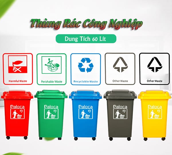 Nhận biết thùng rác công nghiệp bằng nhựa HDPE nguyên sinh