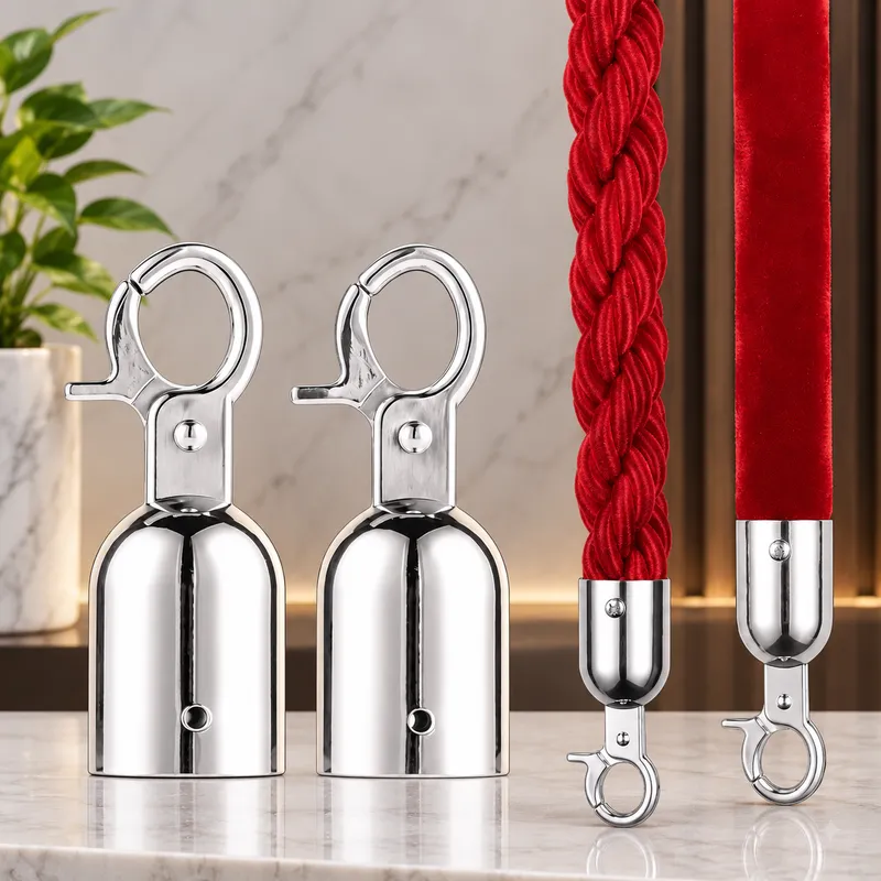 Đầu móc dây cột chắn inox trắng