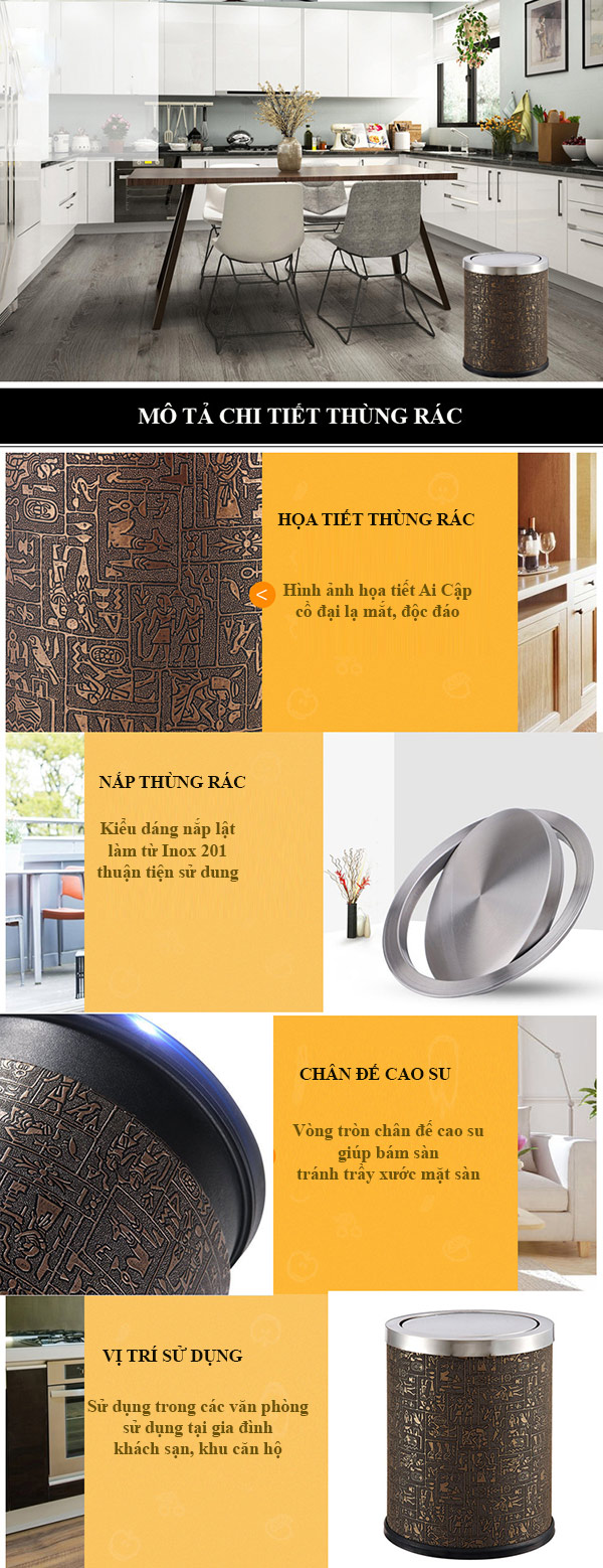 Giá thùng rác văn phòng có nắp