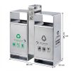 Thùng rác inox 304 2 ngăn phân loại Paloca HTI2N63-GTI304